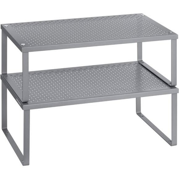 SONGMICS Spice Rack Set Stackable Metal Cabinet Shelf Organizer Countertop - Picture 1 of 8